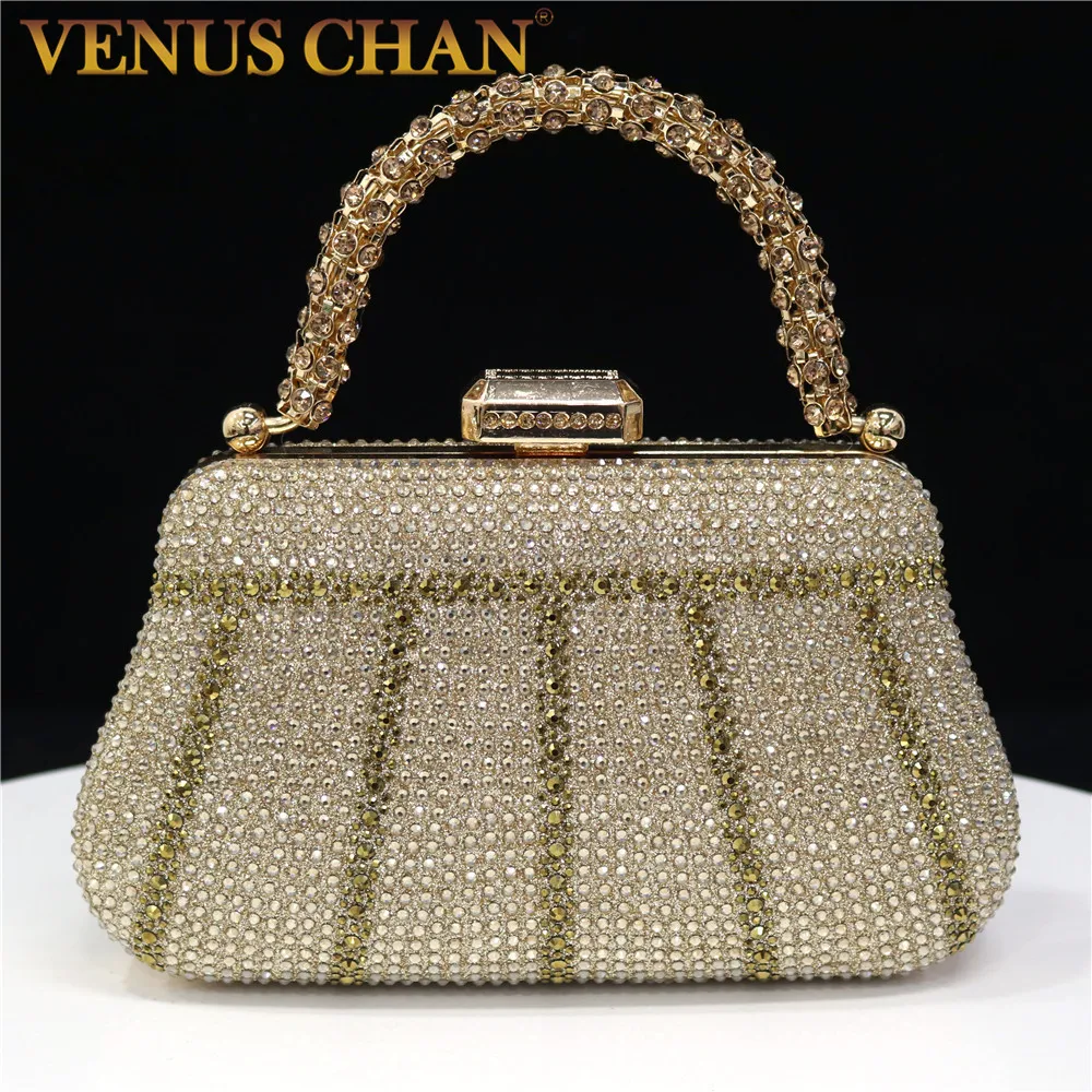 Clutch Rhinestone Embellished Long Chain Bag - Image 6