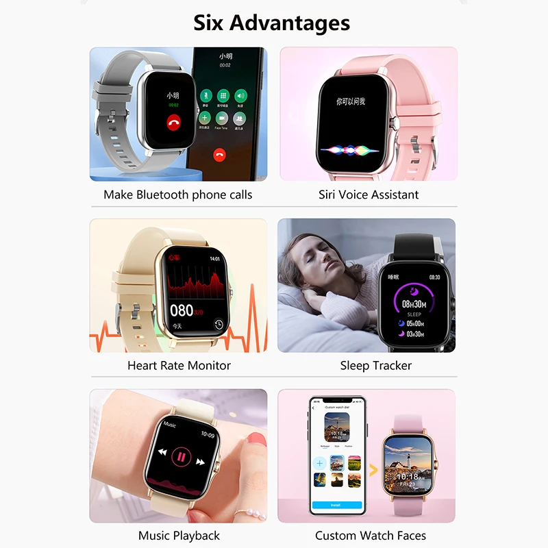 1.83'' Sports Smart Watch Fitness Wireless IOS Xiaomi - Image 2