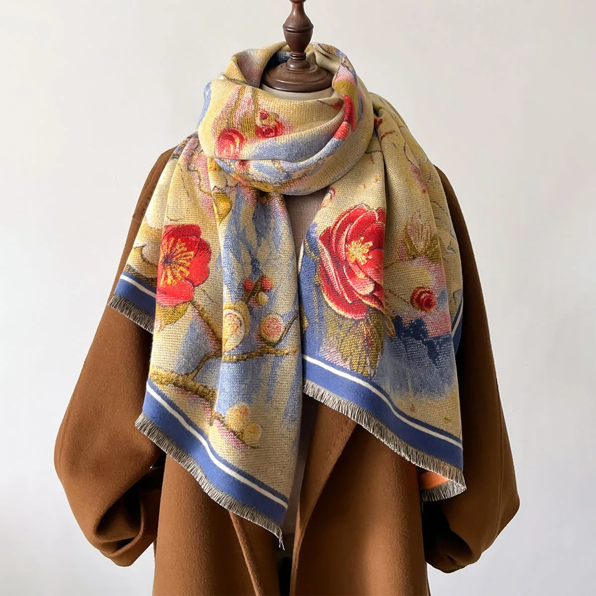 Cashmere Wrap Winter Thickened Shawl - Image 3
