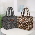 Insulated Lunch Bag - Stylish Black & White Design