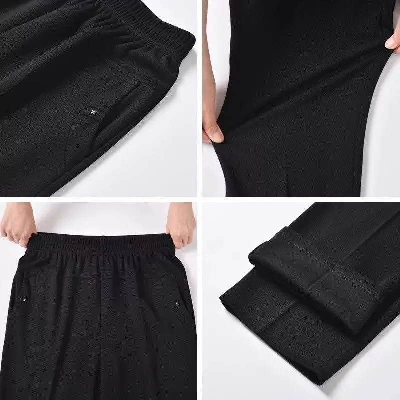 5XL 6XL 7XL 8XL Elastic High Waist Casual Pants - Image 4