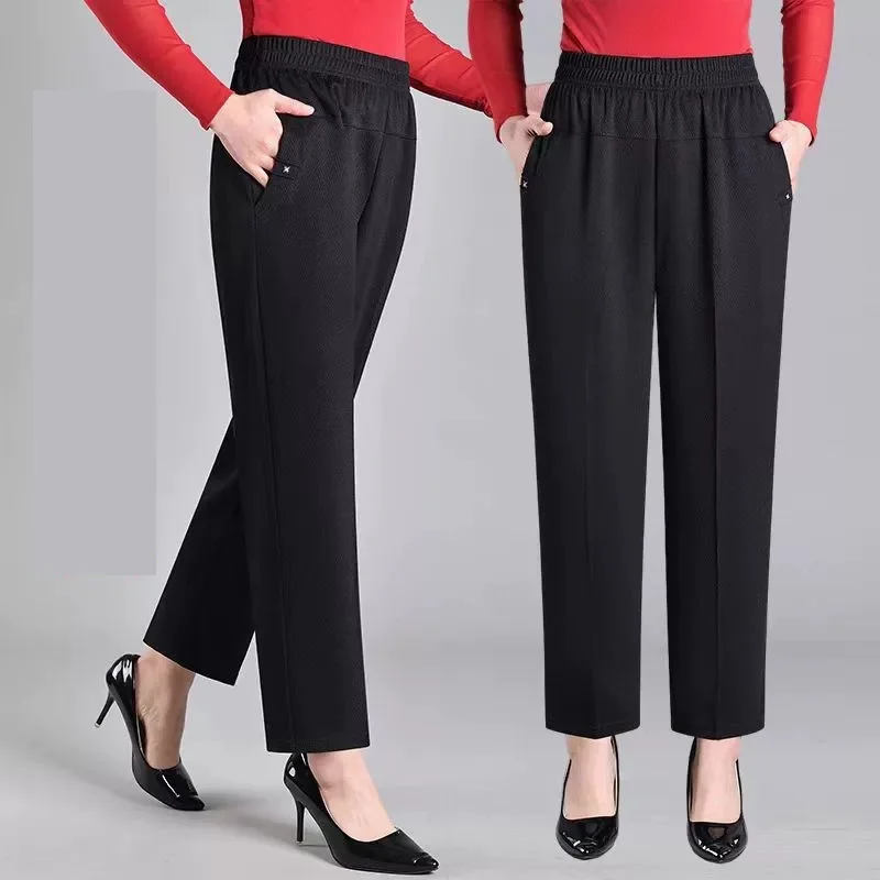 5XL 6XL 7XL 8XL Elastic High Waist Casual Pants - Image 2