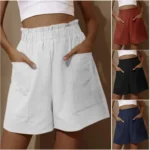 Casual Shorts Women's Solid High Waist