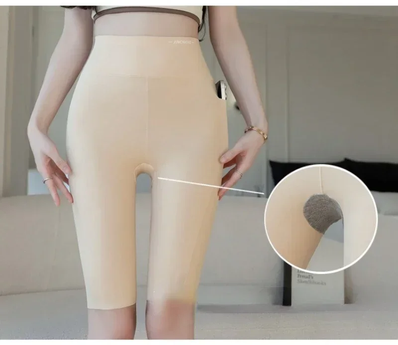 Big Size Leggings Women Sports Shark Shorts with Pocket Stretchy High Waist Hip Lift Workout Running Quick-drying Gym Shorts - Image 4