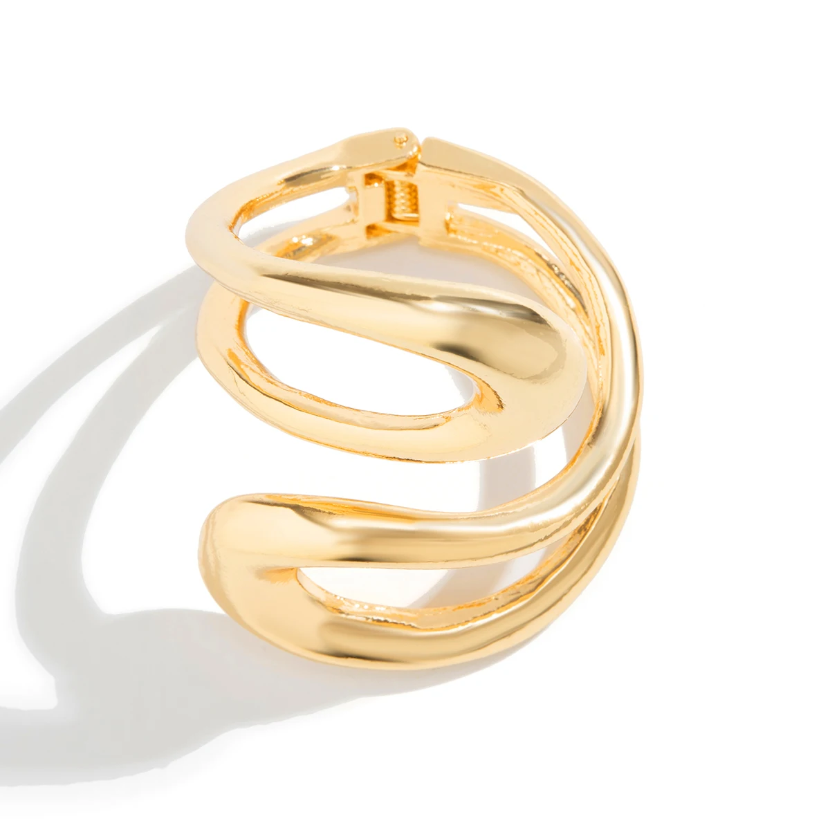 Punk Classic Geometric Twisted Open Bangles for Women Exaggerated Gold Color Heavy Metal Cuff Bracelet Fashion Party Jewelry New - Image 5