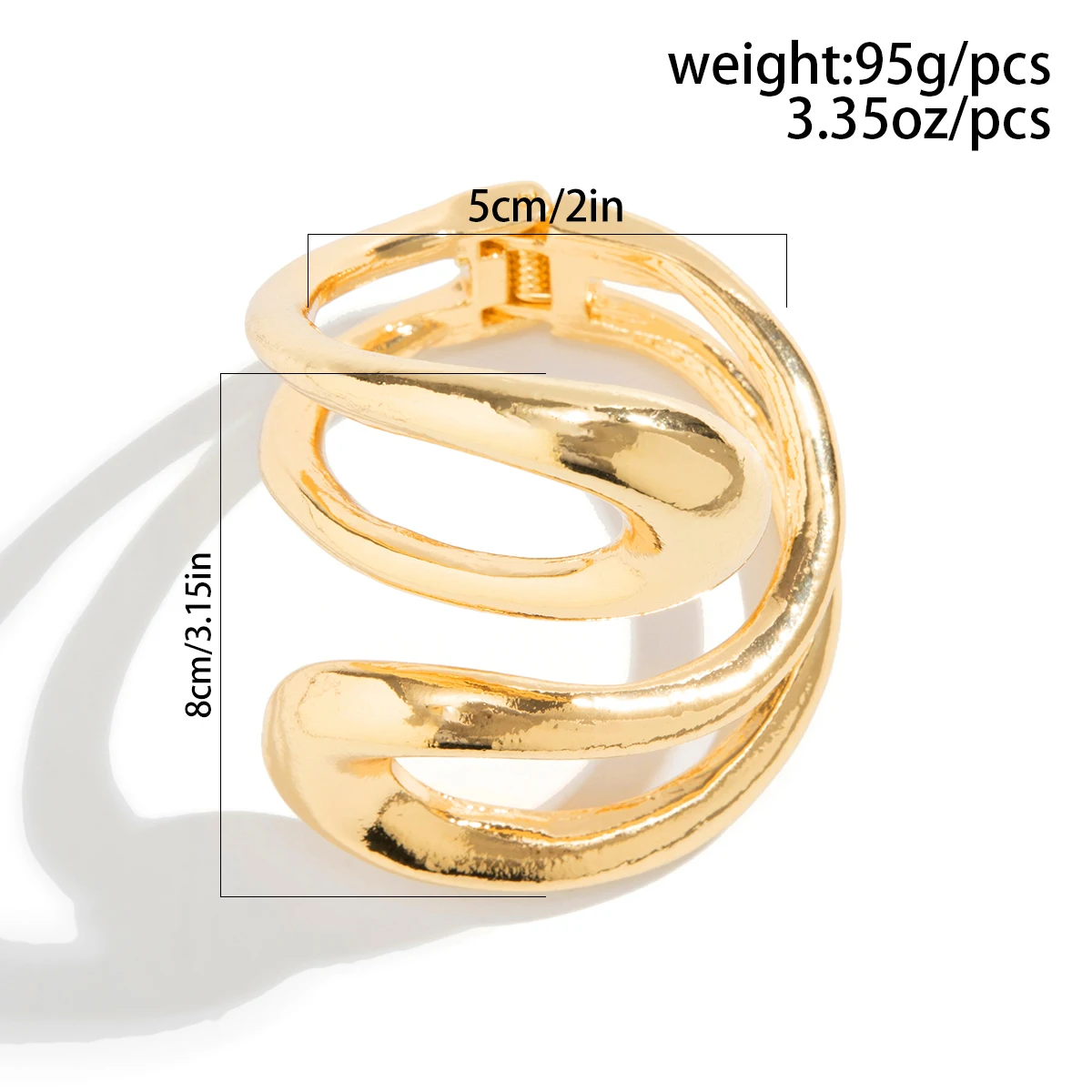 Punk Classic Geometric Twisted Open Bangles for Women Exaggerated Gold Color Heavy Metal Cuff Bracelet Fashion Party Jewelry New - Image 4