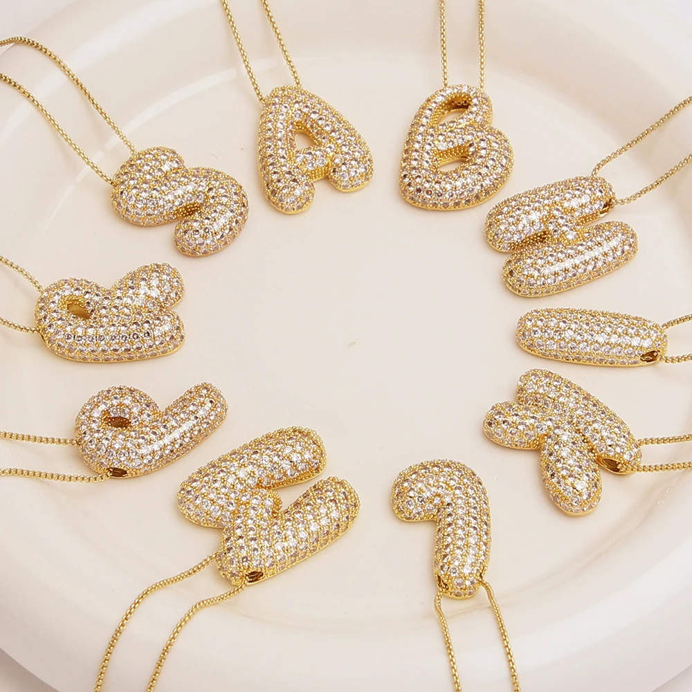 Initial Charm A-Z Letters Pendant Necklace Women Men Choker Stainless Steel Rope Chain Fat Alphabet Gold Color Hip Hop Iced - Image 3