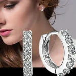Fast Ship Newest Luxury Romantic Women Jewelry Plated Rhinestone Crystal Hoop Earrings For Women Wholesale